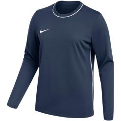 Koszulka damska Nike Dri-Fit Park 26 Crew Top. Niebieskie bluzy sportowe damskie Nike, bez wzorów, z poliesteru, sportowe, bez kołnierzyka. Za 108.99 zł.