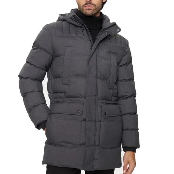 Kurtka GEOX M SANFORD HOOD Szary. Szare kurtki męskie Geox, m, bez wzorów, z puchu, bez kaptura. Za 825.50 zł.