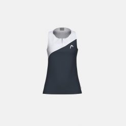 SPIRIT Damski Top Tenisowy. Niebieskie koszulki sportowe damskie Head, bez wzorów, z asymetrycznym kołnierzem, bez ramiączek, tenisowe. Za 230.00 zł.