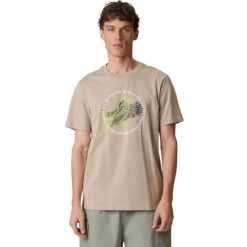 Koszulka męska 4F - bawełniany T-shirt, regular fit. Brązowe t-shirty męskie 4f, l, bez wzorów, z bawełny, klasyczne, bez kołnierzyka. Za 59.99 zł.
