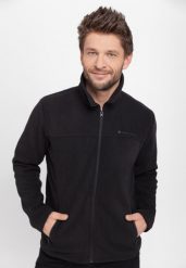 Bluza polarowa F-BANNAX. Czarne bluzy męskie Volcano, l, bez wzorów, z materiału, bez kaptura. Za 169.99 zł.