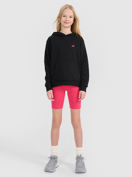 4F Legginsy kolarki dzianinowe dziewczęce - różowe 146 (10-11 lat). Czerwone legginsy dla dziewczynek 4f, bez wzorów, z bawełny, krótkie. W wyprzedaży za 29.99 zł.