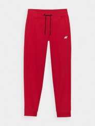 4F Spodnie dresowe joggery męskie - czerwone L. Czerwone spodnie sportowe męskie 4f, l, bez wzorów, z bawełny. Za 149.99 zł.