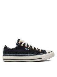 Converse Trampki Chuck Taylor All Star Crafted Stitching Ox A07546C Czarny. Czarne trampki i tenisówki damskie Converse, bez wzorów, z materiału, retro, bez zapięcia. Za 219.99 zł.