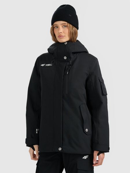 4F Kurtka snowboardowa membrana 15000 damska - czarna L. Czarne kurtki damskie 4f, na zimę, l, bez wzorów, z materiału, bez kaptura. Za 699.99 zł.