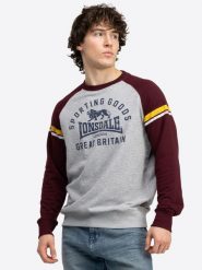 Bluza Lonsdale Bregis. Czerwone bluzy męskie Lonsdale, xl, bez wzorów, z bawełny, bez kaptura. Za 216.00 zł.