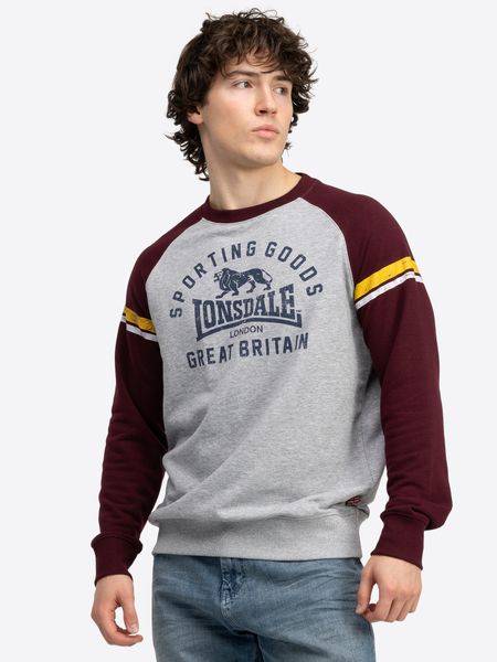 Bluza Lonsdale Bregis. Czerwone bluzy męskie Lonsdale, xl, bez wzorów, z bawełny, bez kaptura. Za 218.55 zł.