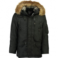 Parka "Bunper" w kolorze czarnym. Czarne parki męskie Canadian Peak, ze skóry. W wyprzedaży za 409.95 zł.