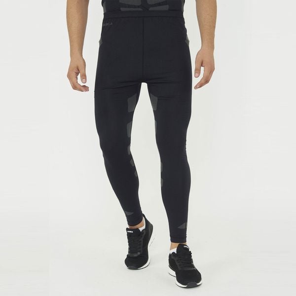 Legginsy techniczne do intensywnego treningu D-TECH. Czarne buty sportowe męskie Legea, l, bez wzorów, z materiału, długie, na fitness i siłownię. Za 63.90 zł.
