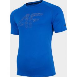 Koszulka treningowa męska TSMF210 - kobalt. Koszulki sportowe męskie 4f, m, bez wzorów, z elastanu, bez kołnierzyka. W wyprzedaży za 49.99 zł.
