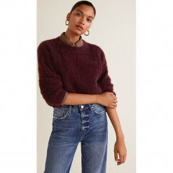 Mango - Sweter Sesamo. Czarne swetry damskie Mango, z dzianiny, z okrągłym kołnierzem. Za 159.90 zł.