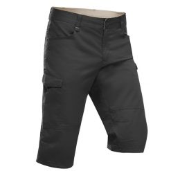Spodenki turystyczne męskie Quechua NH500. Brązowe krótkie spodenki sportowe męskie QUECHUA, l, bez wzorów, z bawełny, trekkingowe. Za 99.99 zł.