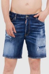 DSQUARED2 Jeansowe szorty męskie. Niebieskie szorty męskie Dsquared2, m, bez wzorów, z bawełny, marine. W wyprzedaży za 1,499.99 zł.