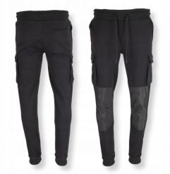 Spodnie dresowe czarne, rozm XL, gramatura 300g/m2. Czarne spodnie sportowe męskie Reis, m, bez wzorów, z dresówki. Za 111.79 zł.