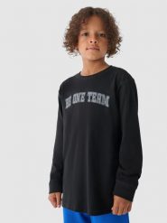 4F Longsleeve oversize chłopięcy - czarny 158 (12-13 lat). Czarne t-shirty dla chłopców 4f, bez wzorów, z bawełny, bez ramiączek. W wyprzedaży za 29.99 zł.