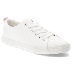 Białe Trampki Big Star Damskie Buty Sportowe. Białe obuwie sportowe damskie Big Star, bez wzorów, z materiału, klasyczne, bez zapięcia. Za 149.00 zł.