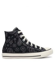 Converse Trampki Chuck Taylor All Star Paisley Pop A19184C Czarny. Czarne trampki i tenisówki damskie Converse, bez wzorów, z materiału, retro, bez zapięcia. Za 379.99 zł.