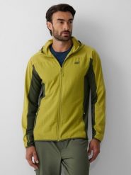 4F Kurtka softshell wiatroodporna męska - zielona S. Zielone kurtki męskie 4f, m, bez wzorów, z softshellu, bez kaptura. Za 249.99 zł.