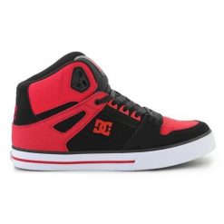Buty do chodzenia męskie DC Pure High Top. Czarne buty sportowe męskie DC Shoes, z gumy, za kostkę, bez zapięcia, trekkingowe. Za 389.99 zł.