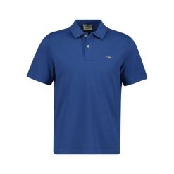Polo Gant Regular Shield. Niebieskie koszulki polo męskie GANT, m, bez wzorów, bez ramiączek. Za 366.75 zł.