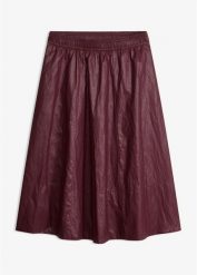 Spódnica na gumce z imitacji skóry. Czarne spódnice damskie bonprix, bez wzorów, ze skóry, eleganckie. Za 149.99 zł.