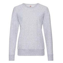 Lekki Sweter Raglanowy Dla Kobiet. Szare swetry damskie Fruit of the Loom, xs, bez wzorów, bez kołnierzyka, bez ramiączek, bez kaptura. Za 57.99 zł.