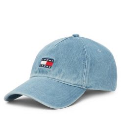 Czapka z daszkiem Tommy Jeans. Niebieskie czapki i kapelusze damskie Tommy Jeans, bez wzorów, z jeansu. Za 129.99 zł.