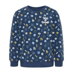 Bluza chłopięca Hummel Happy You. Niebieskie swetry dla chłopców Hummel, bez wzorów, bez kołnierzyka, bez kaptura. Za 177.00 zł.
