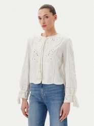 TWINSET Bluzka 241TT2010 Biały Regular Fit. Białe bluzki damskie Twinset, bez wzorów, z bawełny, bez kołnierzyka, bez ramiączek. Za 1,219.00 zł.