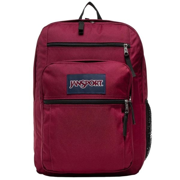 Plecak sportowo-turystyczny dla dorosłych Big Student Backpack pojemność 34 L. Czerwone plecaki damskie JanSport, bez wzorów, młodzieżowe. Za 219.99 zł.