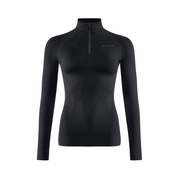 Damska koszulka z długim rękawem i zamkiem przy szyi Falke Maximum Warm. Czarne t-shirty damskie Falke, bez wzorów, bez kołnierzyka. Za 465.00 zł.