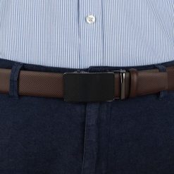 Pasek męski skórzany 3,5 cm klamra automatyczna Beltimore brązowy 53-543 : Kolory - brązowy, beżowy, Rozmiar pasków - r.110-125 cm. Brązowe paski damskie bez wzorów, ze skóry, wizytowe. Za 64.99 zł.