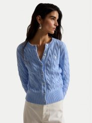 Polo Ralph Lauren Kardigan 211971868513 Niebieski jasny Slim Fit. Niebieskie kardigany damskie Polo Ralph Lauren, s, bez wzorów, z bawełny, bez kołnierzyka, bez ramiączek, bez kaptura. Za 1,199.00 zł.