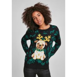 Bluza damska miejska klasyczna pug christmas. Czarne bluzy damskie Urban Classics, na zimę, bez wzorów, bez kaptura. Za 237.00 zł.