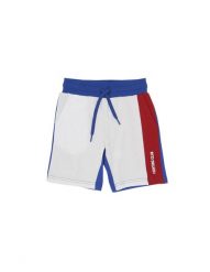 Dwukolorowe spodenki dziecięce z grubego dżerseju New Sporty. Białe szorty dla chłopców LEONE 1947 APPAREL, bez wzorów, z bawełny, sportowe. Za 42.06 zł.