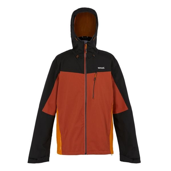 Męska Kurtka Przeciwdeszczowa Z Kapturem Birchdale. Czarne kurtki męskie Regatta, m, bez wzorów, trekkingowe. Za 133.99 zł.