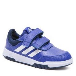 Sneakersy adidas. Niebieskie półbuty dziewczęce Adidas, bez wzorów, sportowe, bez zapięcia. Za 99.99 zł.