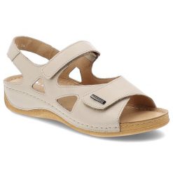 Beżowe Sandały Armodo Stylowe Obuwie Damskie. Brązowe sandały damskie Armodo, bez wzorów, ze skóry, bez obcasa, bez zapięcia. Za 269.00 zł.