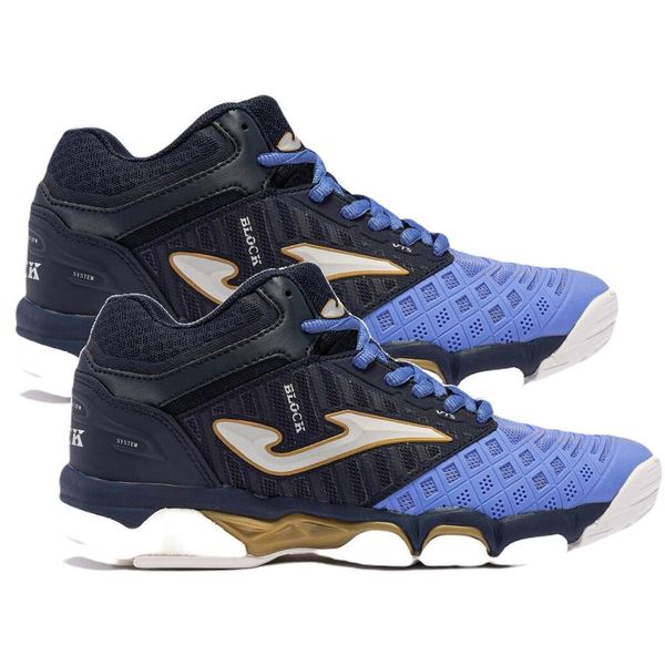 Buty do siatkówki damskie Joma V.BLOCK LADY treningowe ze wzmocnioną piętą. Czarne obuwie sportowe damskie Joma, bez wzorów, do siatkówki. W wyprzedaży za 302.00 zł.