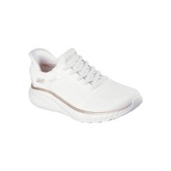 Buty SKECHERS BOBS SQUAD CHAOS Biały. Białe obuwie sportowe damskie Skechers, bez wzorów, z gumy, do biegania, Skechers Sport. Za 314.99 zł.