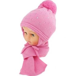 Czapka dziecięca z szalikiem CZ+S 129B różowa. Czapki dla dzieci marki Proman. Za 50.15 zł.