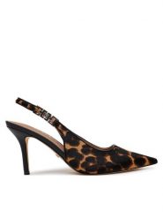 Guess Szpilki FLTNSH LEP05 Brązowy. Brązowe szpilki damskie Guess, z aplikacjami, ze skóry, bez obcasa, bez zapięcia. Za 469.99 zł.