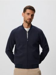Bluza bomberka - szary. Szare bluzy męskie Reserved, l, bez wzorów, z bawełny, bez kaptura. Za 119.99 zł.