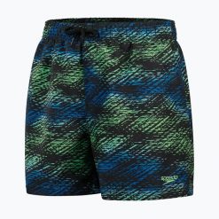 Szorty kąpielowe dziecięce Speedo Printed 13". Czarne szorty dla chłopców Speedo, na lato, bez wzorów, z materiału, sportowe. Za 52.99 zł.