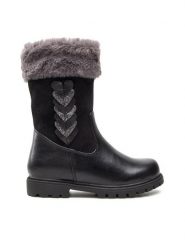 Nelli Blu Kozaki CS1575-03 Czarny. Czarne buty zimowe dziewczęce Nelli Blu, bez wzorów, ze skóry, bez zapięcia. Za 139.99 zł.