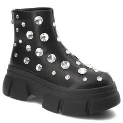 Czarne Botki Sca'Viola Skórzane Buty Damskie. Czarne kozaki damskie Sca'viola, ze skóry, bez obcasa. Za 419.00 zł.