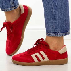 Czerwone skórzane półbuty damskie Filippo Dp7549/26. Czerwone półbuty damskie Filippo, na jesień, bez wzorów, z jeansu, biznesowe, bez obcasa, na płaskiej podeszwie, bez zapięcia. Za 239.00 zł.