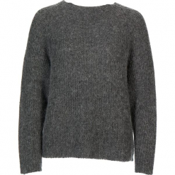 Sweter w kolorze szarym. Szare swetry damskie Gottardi, prążkowane, z okrągłym kołnierzem. W wyprzedaży za 173.95 zł.