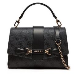 Torebka Guess. Czarne torebki do ręki damskie Guess, z aplikacjami, klasyczne, bez dodatków. Za 450.99 zł.