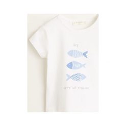 Mango Kids - Top dziecięcy Pesca 62-80 cm. Białe t-shirty i topy dla dziewczynek Mango Kids, bez wzorów, z bawełny, bez ramiączek. Za 35.90 zł.